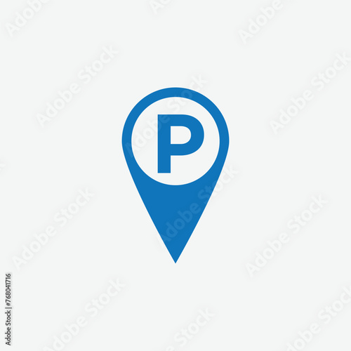 Parking sign vector logo template