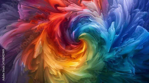 A kaleidoscope of vibrant colors swirl together on a silky canvas, creating an enchanting display of beauty.