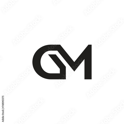 Gm logo letter monogram slash with modern logo design	
