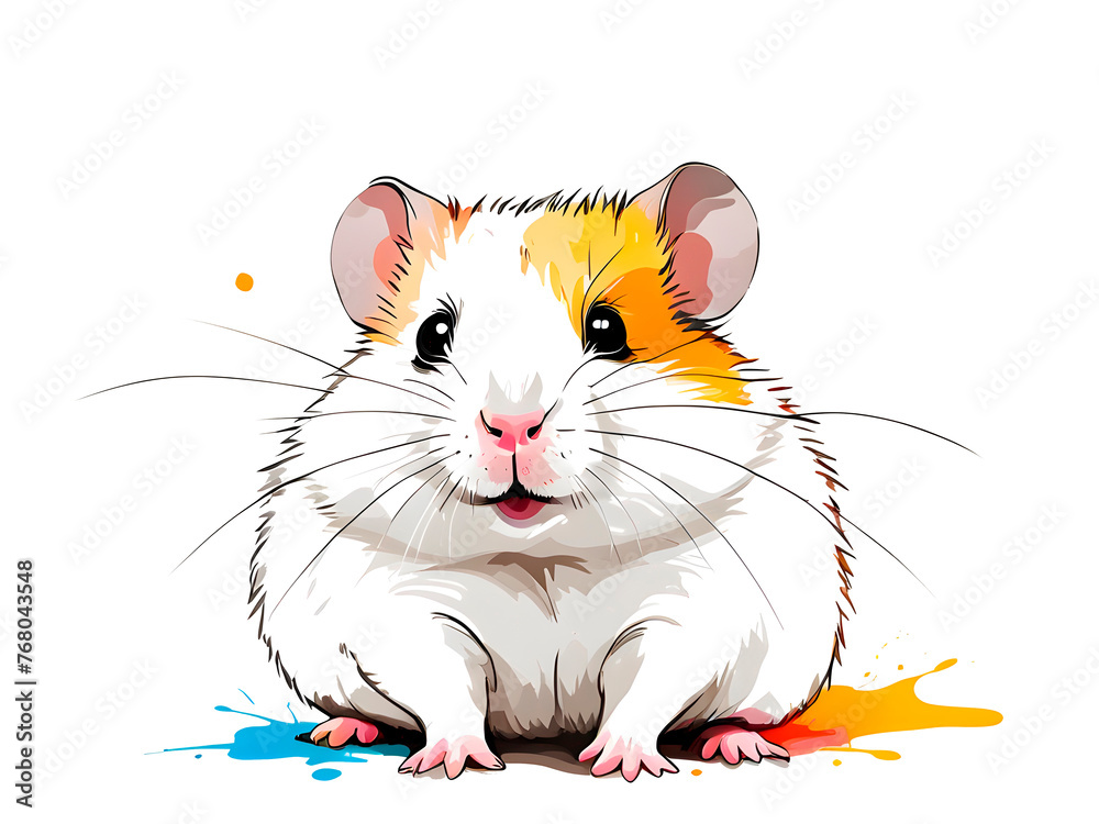 a cute colorful hamster drawn a cute colorful hamster drawn
