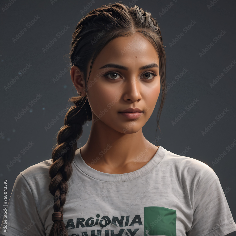  ohingya female, with short hair braids, aged between 25-30 years ...