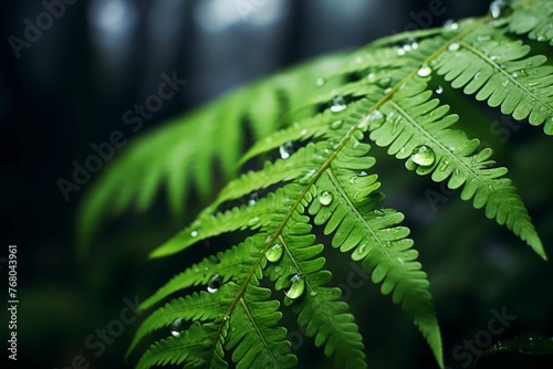 A fern leaf in the rainforest
