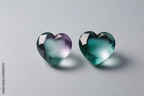 Fluorite Crystal Heart Pair: Radiant Love