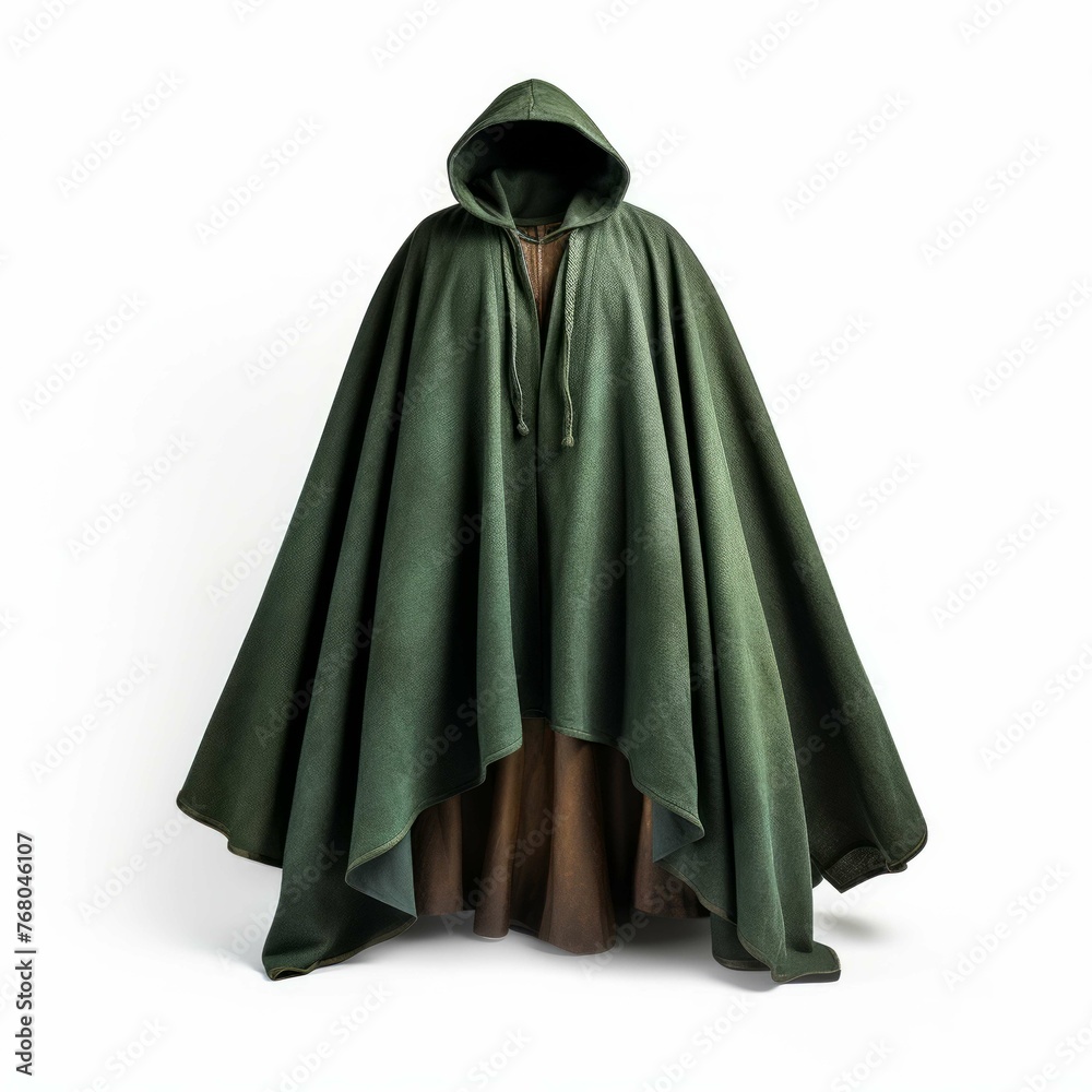 Green Poncho isolated on white background