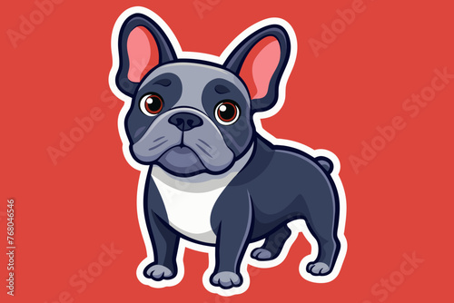 french bulldog sticker vector arts illustration