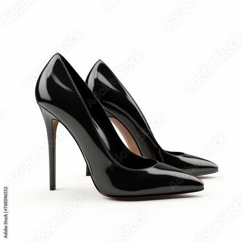 Black High Heels isolated on white background