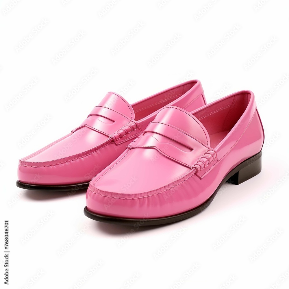 Pink Loafers isolated on white background Pink Loafers isolated on white background
