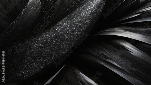 abstract black obsidian background with smooth lines glitter.