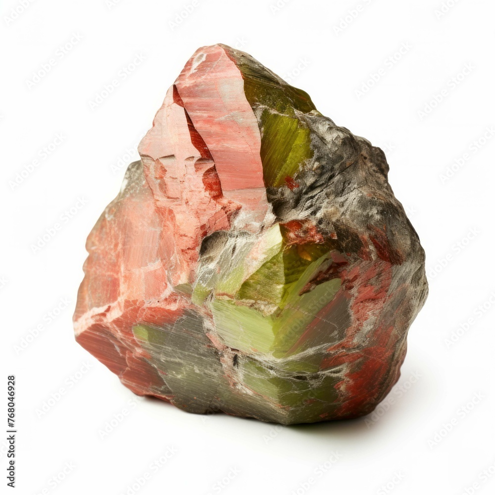 Unakite isolated on white background Unakite isolated on white background