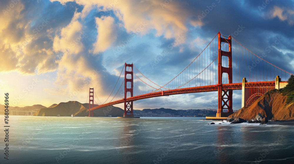 Golden Gate Bridge at sunset, San Francisco, California, USA . Golden Gate Bridge at sunset, San Francisco, California, USA .