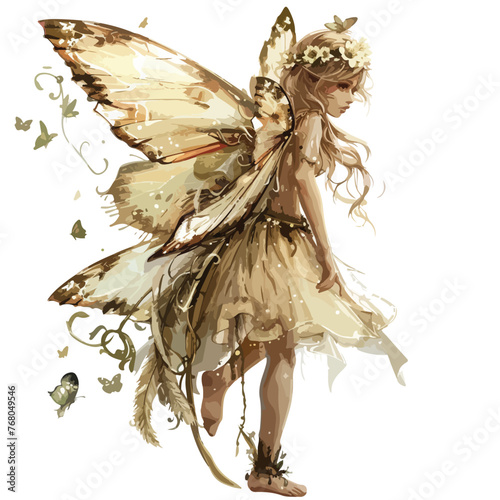 Fantasy Cute Fairy Clipart clipart isolated on white background 