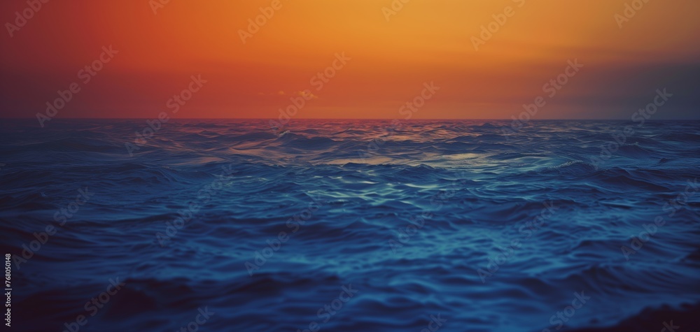 Sunset Serenity: Ocean's Horizon at Dusk