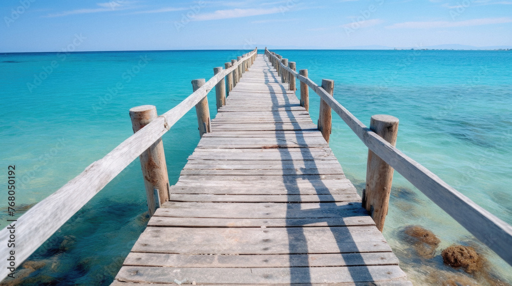 Obraz premium Wooden pier on the tropical beach, Koh Samui, Thailand