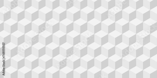 Abstract white and gray style minimal blank cubic. Geometric pattern illustration mosaic, square and triangle wallpaper. 