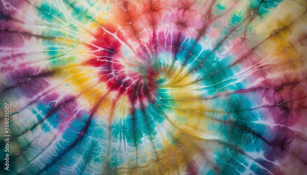Colorful tie dye fabric texture background. - obrazy, fototapety, plakaty 