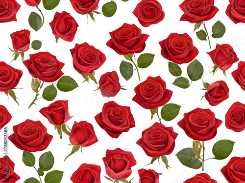 Red Roses Bouquet on White Background © atosuwan