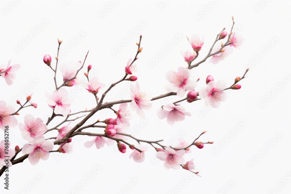 an illustration of a branch with pink flower buds on it an illustration of a branch with pink flower buds on it