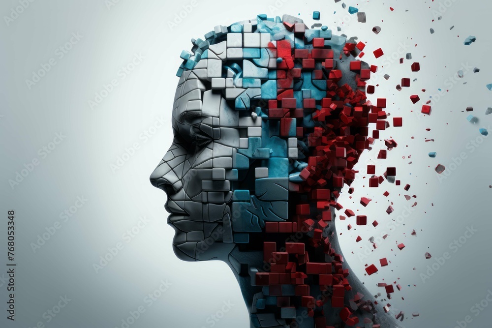 image of brain head showing pieces of puzzle