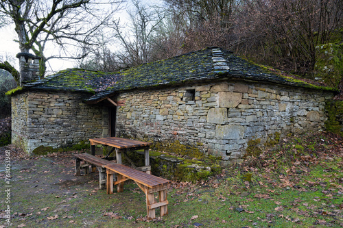 View of a traditional stone watermill near the village of Kipi in Zagori of Epirus, Greece.