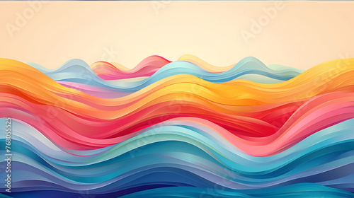 Abstract Horizontal Background with Colorful Waves