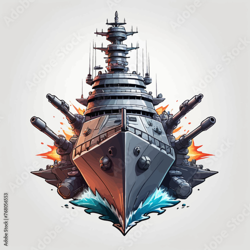 War Ship Logo Design Very Cool