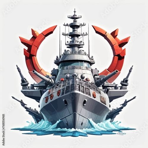 War Ship Logo Design Very Cool