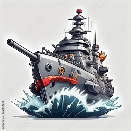 War Ship Logo Design Very Cool