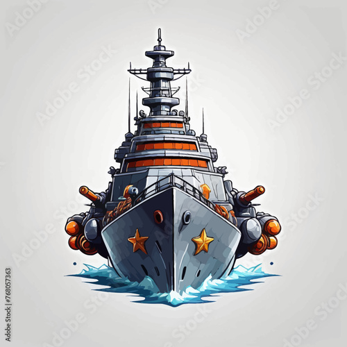 War Ship Logo Design Very Cool