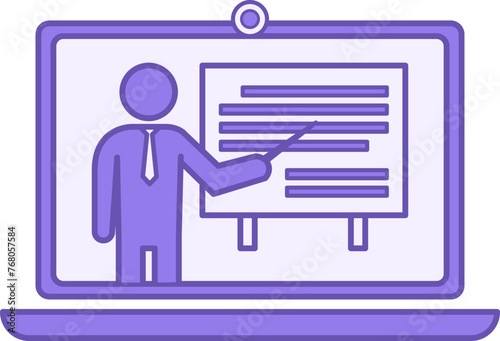 Colored Course Icon. Vector Icon of Online Courses. Advanced training, Coaching, Seminar. Workshop concept