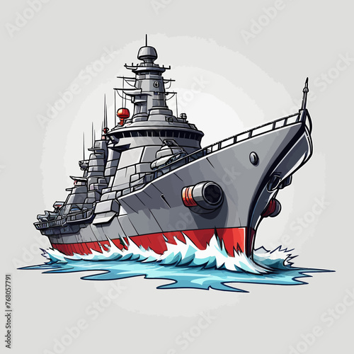 War Ship Logo Design Very Cool