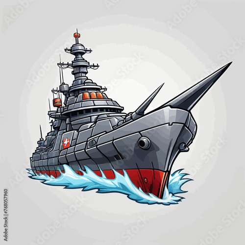 War Ship Logo Design Very Cool