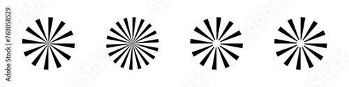 Sunburst icons. Sun explosion rays vector icons. Sunrays icons set. Vector
