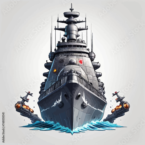 War Ship Logo Design Very Cool