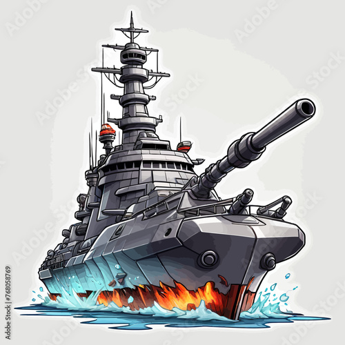 War Ship Logo Design Very Cool