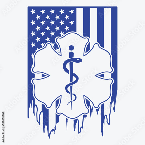 American paramedic sign, ambulance emblem, star of live , paramedic logo vector File