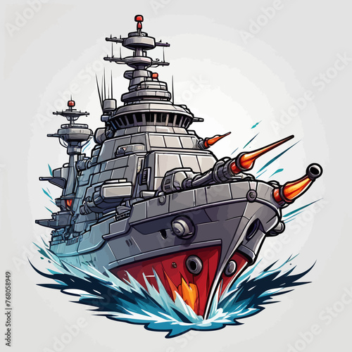 War Ship Logo Design Very Cool