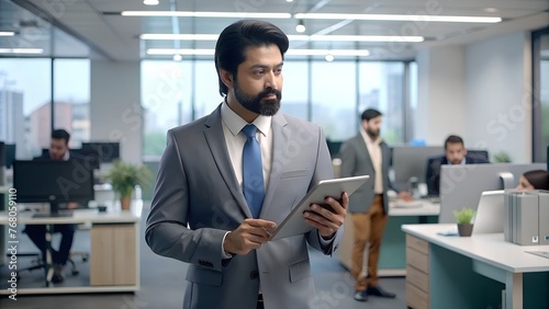Indian Businessman Multitasking in Office