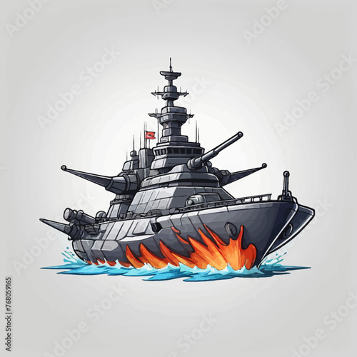 War Ship Logo Design Very Cool