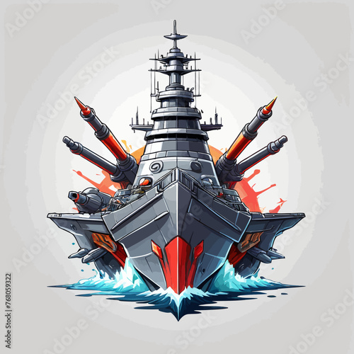 War Ship Logo Design Very Cool