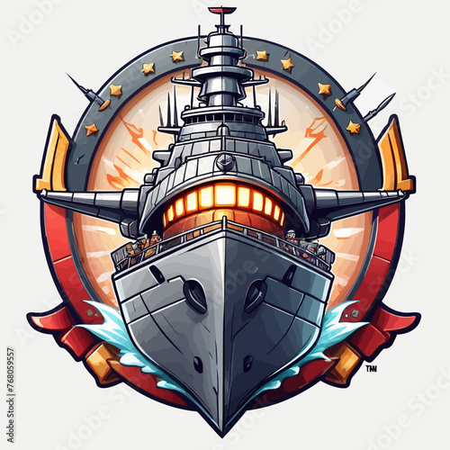 War Ship Logo Design Very Cool