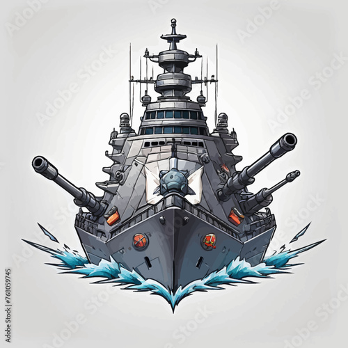 War Ship Logo Design Very Cool