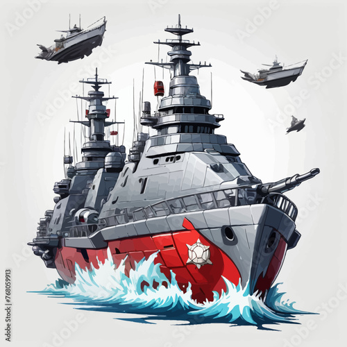 War Ship Logo Design Very Cool