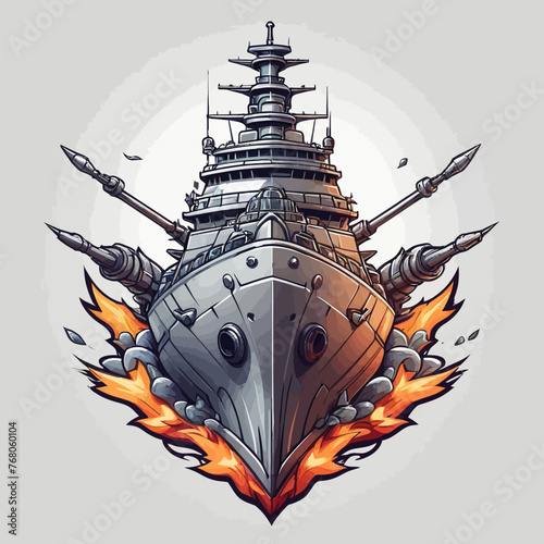 War Ship Logo Design Very Cool