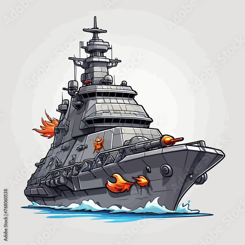War Ship Logo Design Very Cool
