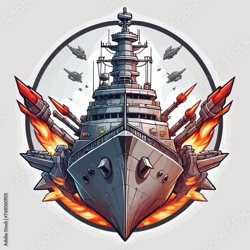 War Ship Logo Design Very Cool