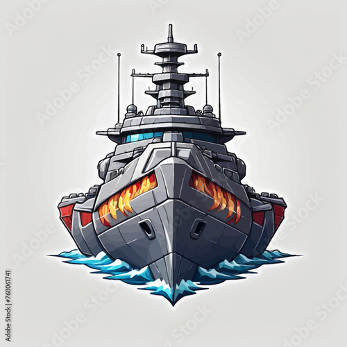 War Ship Logo Design Very Cool