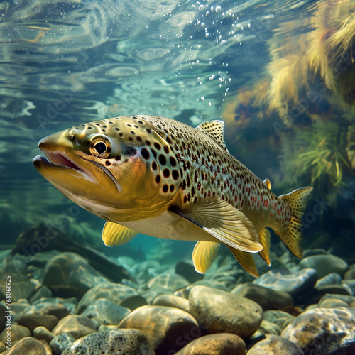 beautiful spotted trout underwater