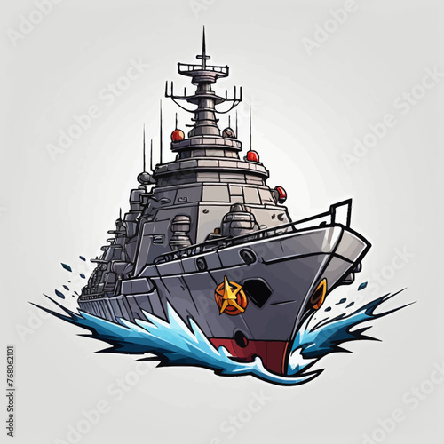 War Ship Logo Design Very Cool
