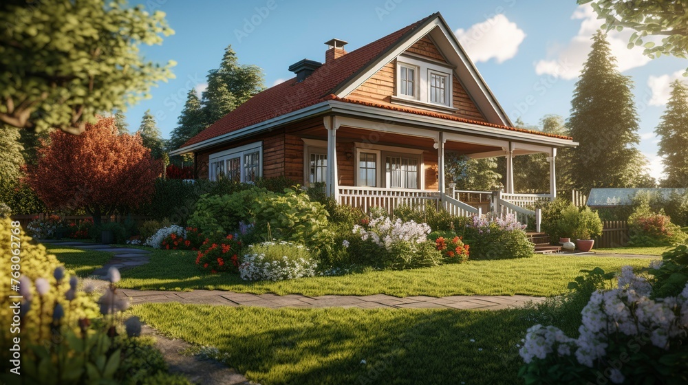 A photo of a Serene Bungalow in a Natural Environment A photo of a Serene Bungalow in a Natural Environment