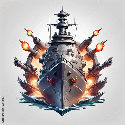 War Ship Logo Design Very Cool